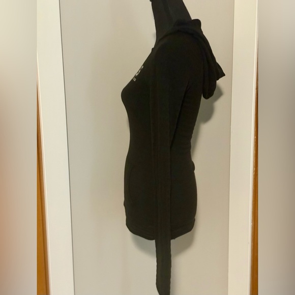 G by Guess Women's Black Long Sleeve Hooded Top - Picture 2 of 4